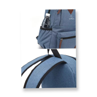 Mochila Viaje Impermeable Portátil Moderna y Resistente Celeste + Audífonos Langsdom TN56A TWS HiFi Bluetooth 5.3 Micrófono