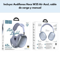 Audífonos Inalambricos 45 hrs Batería Hoco W35 Air Over Ear